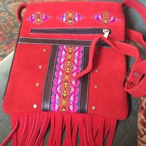 Boho Very nice red suede purse